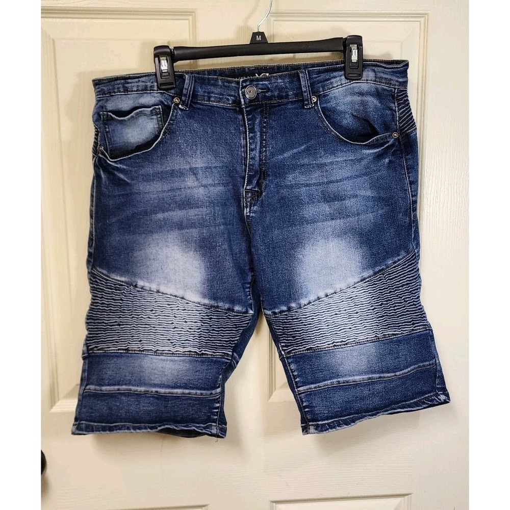Xray Shorts Men's 36 Blue Streetwear Steampunk Grunge Ribbed Accent